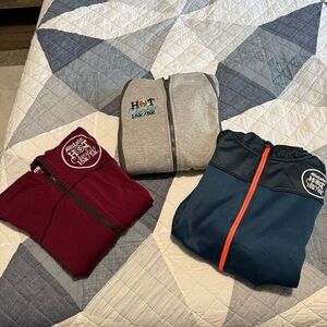 Bundle Allstate Hot Chocolate Hoodies - Gray, Burgundy, and Blue.Size XL(2) L(1)